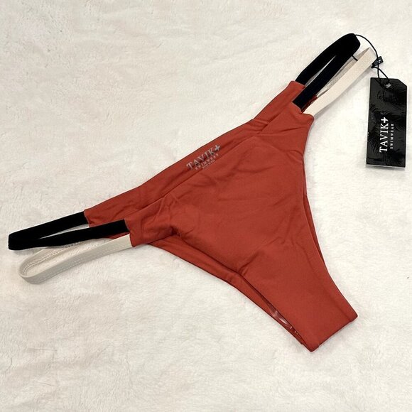 NWT Tavik Vine Swim Bottom Color Blocked in Rust - Small - Picture 2 of 9